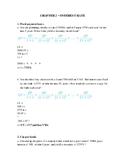 Chapter 2 - Interest Rate - Môn Thị trường và các định chế tài chính - Đại Học Kinh Tế - Đại học Đà Nẵng