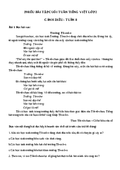 Phiếu Bài tập cuối tuần tiếng Việt lớp 2 học kì 1 |Cánh diều Tuần 8 cơ bản