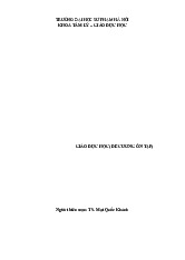 Đề cương ôn tập Môn Giáo dục học | Đại học Sư Phạm Hà Nội