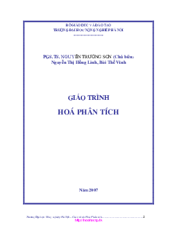 Giáo trình Hóa phân tích | Đại học Nông nghiệp