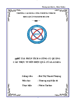 Phân tích 5 công cụ quảng cáo trực tuyến hiệu quả của Lazada | Báo cáo đề tài khoa quản trị kinh doanh