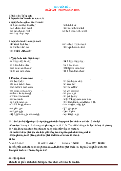 Chuyên đề ngữ pháp Tiếng Anh lớp 12: chuyên đề 1 phát âm–pronunciation