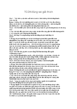 Bài tập trả lời đúng sai và giải thích môn Tài chính doanh nghiệp 1 | Học viện Ngân Hàng