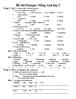 Đề luyện thi IOE Tiếng Anh lớp 5 từ vòng 1 đến vòng 35