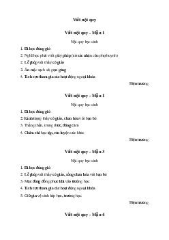 Tập làm văn lớp 2: Luyện tập viết nội quy (3 mẫu) | Cánh diều
