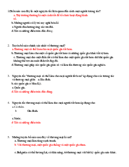 Bài tập trắc nghiệm Kinh tế vi mô II