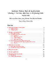 Tài liệu Chương 1: Ma trận, định thức và hệ phương trình - Đại số tuyến tính | Trường Đại học Phenika