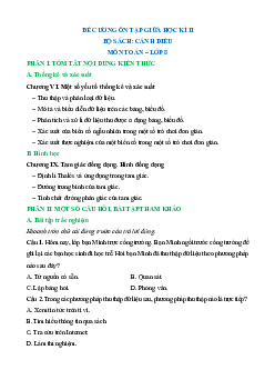 Đề cương ôn tập giữa học kì 2 môn Toán 8 bộ sách Cánh Diều