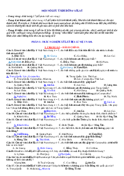 Trắc nghiệm Atlat Địa lí theo đề theo trang (có đáp án)