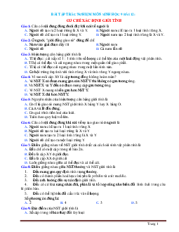 Trắc Nghiệm Sinh 9 Bài 12: Cơ Chế Xác Định Giới Tính (Có Đáp Án)