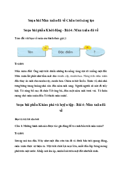 Soạn bài Mùa xuân đã về trang 66 | Tiếng việt 3 Chân trời sáng tạo