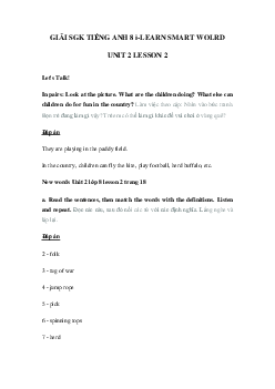 Tiếng Anh lớp 8 unit 2 lesson 2