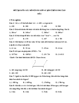 Đề thi giữa học kì 2 lớp 4 môn Toán Chân trời sáng tạo - Đề số 2