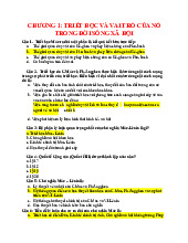 Trắc nghiệm chương 1 Triết học có đáp án | Đại học Nội Vụ Hà Nội