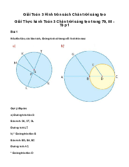 Giải Toán 3: Hình tròn | Chân trời sáng tạo