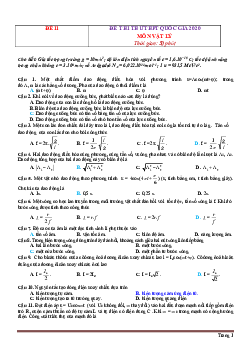 Tuyển chọn 10 đề thi thử thpt QG môn lý 2020 - tập 2 (có đáp án)