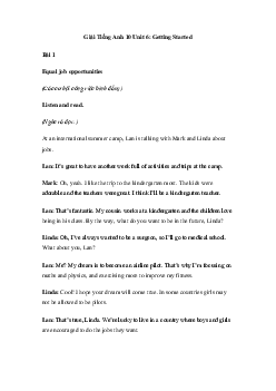 Tiếng Anh 10 Unit 6: Getting StartedSoạn Anh 10 trang 6 - Kết Nối Tri Thức