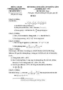 Đề học sinh giỏi Toán 8 năm 2022 – 2023 trường THCS Hải Hòa – Nam Định
