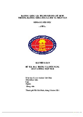 Tiểu luận Đặc Trưng và Chức Năng Văn Hóa Việt Nam  môn Cơ sở văn hóa Việt Nam   - trường đại học Khoa học xã hội và nhân văn – Đại học quốc gia Thành phố Hồ Chí Minh.