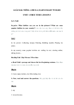 Tiếng Anh lớp 8 unit 1 lesson 3