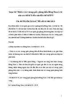 Giải Lịch sử 7 Bài 6: Các vương quốc phong kiến Đông Nam Á từ nửa sau thế kỉ X đến nửa đầu thế kỉ XVI | Kết nối tri thức