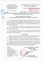 Quyết định ban hành quy chế hoạt động của Ban chỉ đạo "Người Việt Nam ưu tiên dùng hàng Việt Nam" tỉnh Quảng Bình |Học viện Hành chính Quốc gia