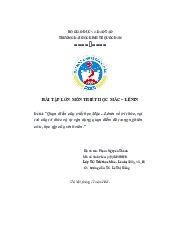 Bài tập lớn - Triết học Mác Lenin| Đại học Kinh Tế Quốc Dân