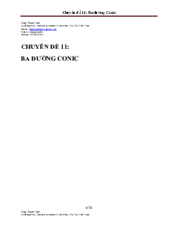 Ba đường Conic – Đặng Thành Nam