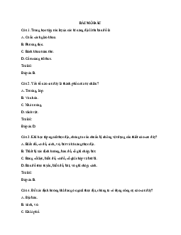 Câu hỏi trắc nghiệm Địa lí 6 sách Chân trời sáng tạo