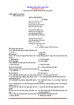 Đề thi giữa học kì 1 môn Ngữ văn lớp 7 năm 2023 - 2024 CTST - Đề 2
