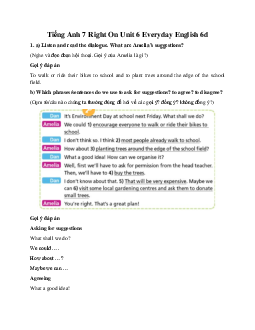 Tiếng Anh 7 Right On Unit 6 Everyday English 6d