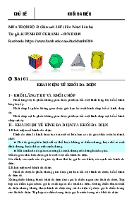 Lý thuyết và bài tập trắc nghiệm chuyên đề khối đa diện – Huỳnh Đức Khánh Toán 12