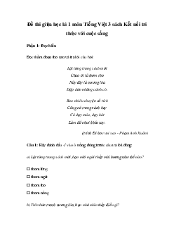 Đề thi giữa học kì 1 môn Tiếng Việt 3 năm 2023 - 2024 (Đề 2) | Kết nối tri thức