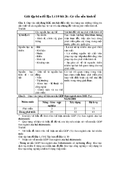 Tập bản đồ Địa lý lớp 10 bài 26: Cơ cấu nền kinh tế