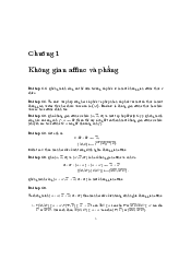 Chương 1: Không gian affine và phẳng | Trường Đại học Sư phạm Hà Nội