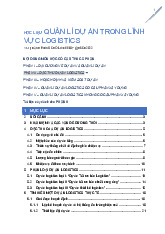 Tài liệu Môn Quản lí dự án trong lĩnh vực Logistics | Đại học Xây Dựng Hà Nội