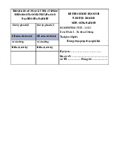 Ôn tập cuối kỳ Môn Công nghệ in - Đại học Sư phạm Kỹ thuật Thành phố Hồ Chí Minh