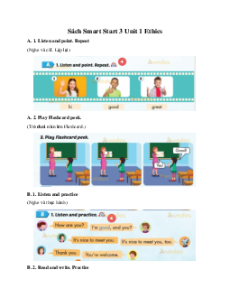 Sách Smart Start 3 Unit 1 My friends Ethics