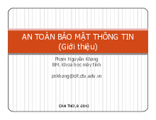 Giới thiệu môn An toàn và Bảo mật Thông tin | Trường Đại học Bách Khoa Hà Nội