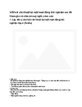 Viết bài văn thuật lại một hoạt động trải nghiệm em đã tham gia và chia sẻ suy nghĩ, cảm xúc - Tiếng việt 4