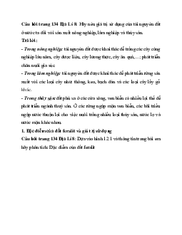 Giải SGK Địa lý 8 bài 12: Sử dụng hợp lí tài nguyên đất | Chân trời sáng tạo