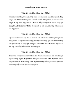 Văn mẫu lớp 8: Tóm tắt văn bản Khoe của - Chân trời sáng tạo