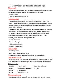 Tài liệu về các vấn đề cơ bản của quản trị học| Đại học Thăng Long