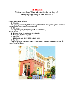 Kế hoạch tổ chức "Chụp ảnh cho các thầy cô" nhân ngày 20/11