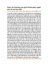 Đoạn văn trình bày suy nghĩ về thân phận người phụ nữ xưa hay nhất