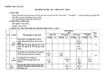Đề học kì 1 Toán 6 năm 2023 – 2024 trường THCS Cổ Loa – Hà Nội
