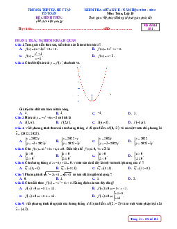 Đề giữa kỳ 2 Toán 10 năm 2022 – 2023 trường THPT Hà Huy Tập – Nghệ An