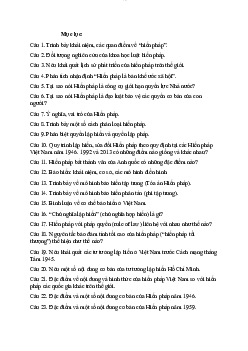 Câu hỏi ôn tập học phần Luật hiến pháp