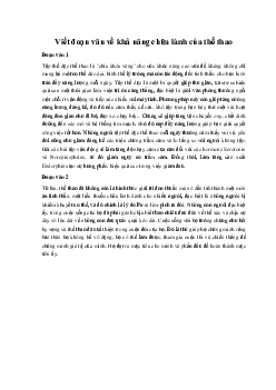 Viết đoạn văn về khả năng chữa lành của thể thao | Văn mẫu 11 Kết nối tri thức