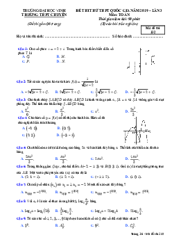 Đề thi thử Toán THPTQG 2019 lần 3 trường chuyên Đại học Vinh – Nghệ An